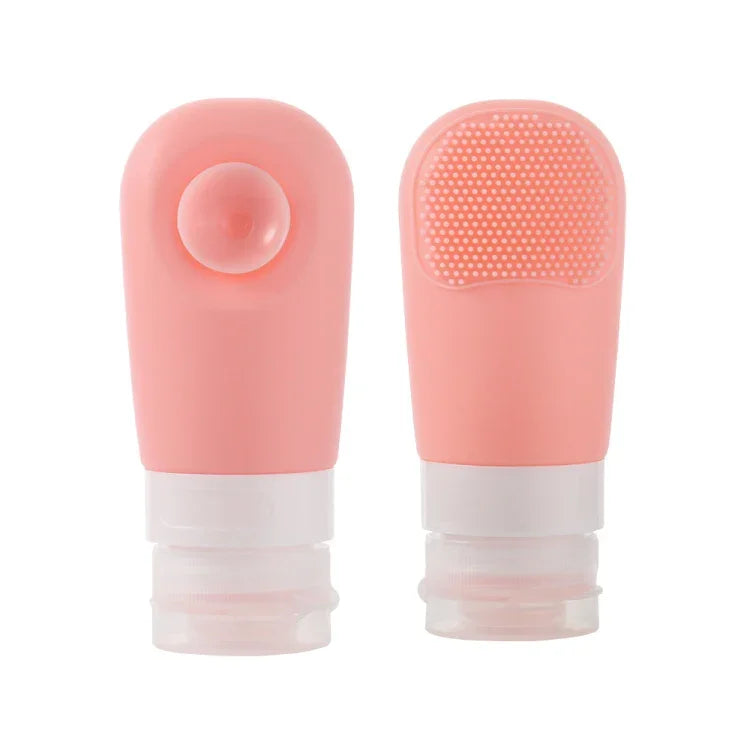 Frasco de Silicone com Ventosa e Pincel para Apertar Portátil para Armazenamento de Viagem, Azul, Verde, Rosa, 60ml