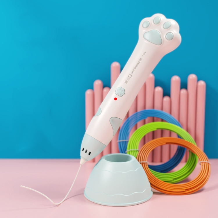 Caneta de Impressão 3D de Baixa Temperatura com Carregamento USB Garra de Gato para Crianças DIY Caneta de Pintura 3D, Verde Menta, Rosa Sakura