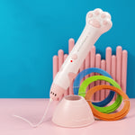 Caneta de Impressão 3D de Baixa Temperatura com Carregamento USB Garra de Gato para Crianças DIY Caneta de Pintura 3D, Verde Menta, Rosa Sakura