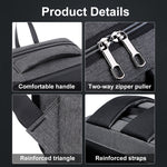 Mochila Antirroubo de Grande Capacidade com Fecho de Senha e Porta USB, 16 polegadas