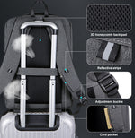Mochila Antirroubo de Grande Capacidade com Fecho de Senha e Porta USB, 16 polegadas
