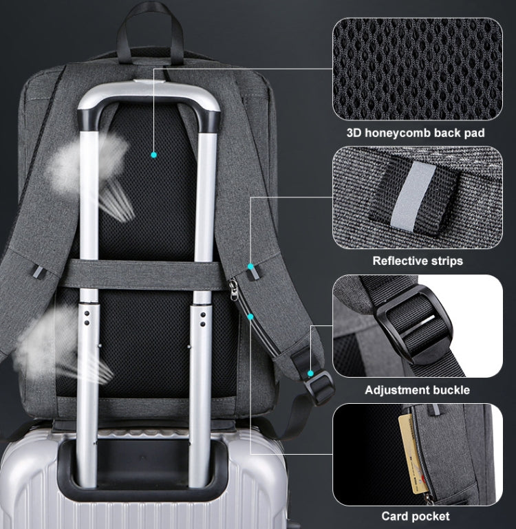 Mochila Antirroubo de Grande Capacidade com Fecho de Senha e Porta USB, 16 polegadas