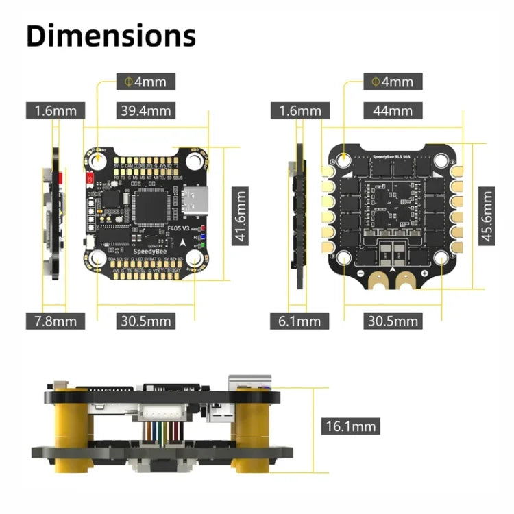 Barómetro Lipo 3-6S para drone RC, ESC SpeedyBee BLS 50A 4 em 1