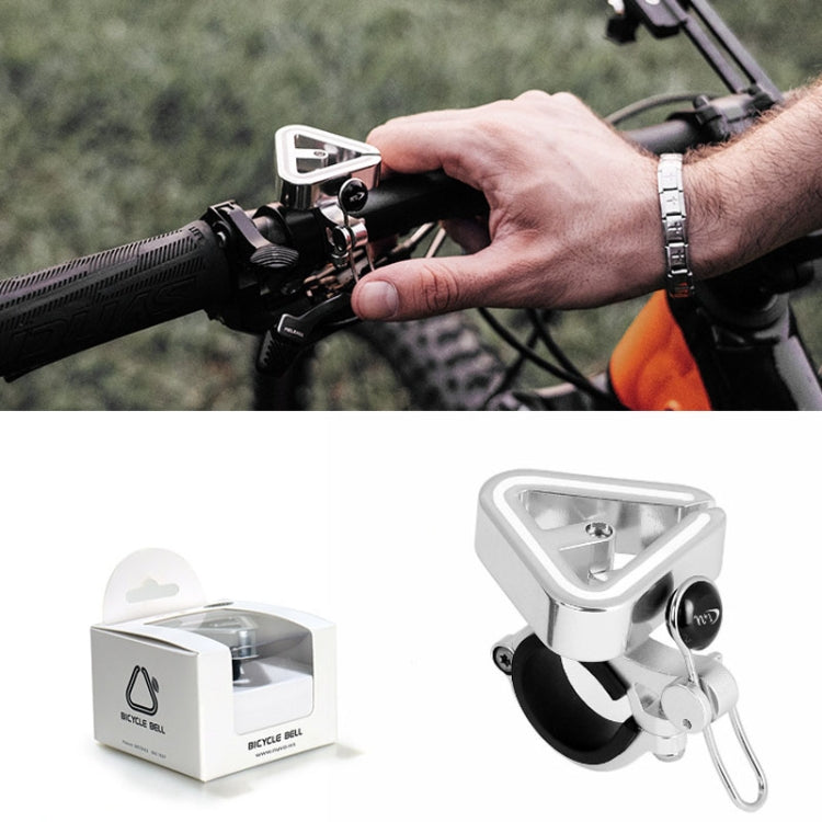 Campainha Universal para Bicicleta de Montanha N+1, Campainha Triangular de Cobre, Anel de Clipe Preto, Anel de Clipe Prateado, Banda de Borracha Preta, Banda de Borracha Prateada