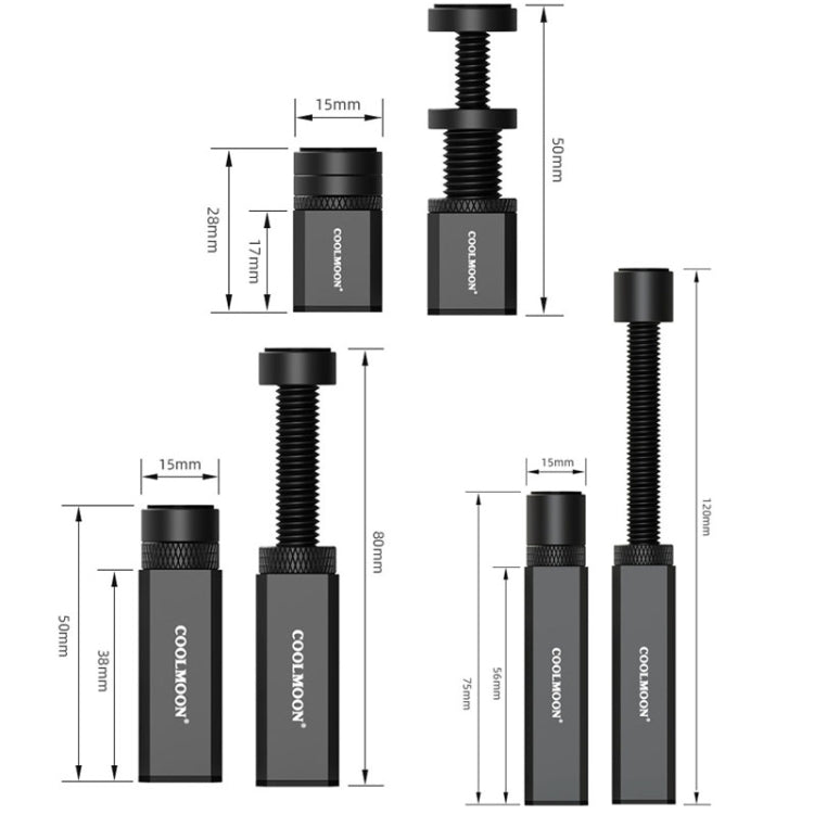 Suporte para Placa Gráfica COOLMOON Suporte Vertical para Computador de Secretária Suporte Superior com Parafuso Barras Telescópicas, 2.8-5cm (Preto), 2.8-5cm (Prateado), 5-8cm (Preto), 5-8cm (Prateado), 7.5-12cm (Preto), 7.5-12cm (Prateado)