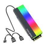 Cooler para Disco SSD M.2 2280 COOLMOON CM-M2A Dissipador de Calor ARGB 5V, CM-M2A