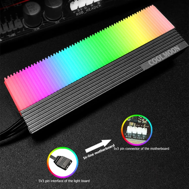 Cooler para Disco SSD M.2 2280 COOLMOON CM-M2A Dissipador de Calor ARGB 5V, CM-M2A