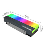Cooler para Disco SSD M.2 2280 COOLMOON CM-M2A Dissipador de Calor ARGB 5V, CM-M2A