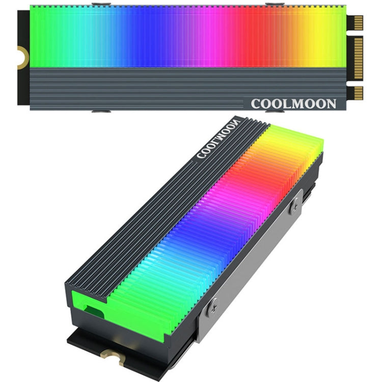 Cooler para Disco SSD M.2 2280 COOLMOON CM-M2A Dissipador de Calor ARGB 5V, CM-M2A