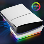 Suporte horizontal com luz RGB e 4 HUBs USB para Sony PS5 Slim IPEGA PG-P5S021, branco