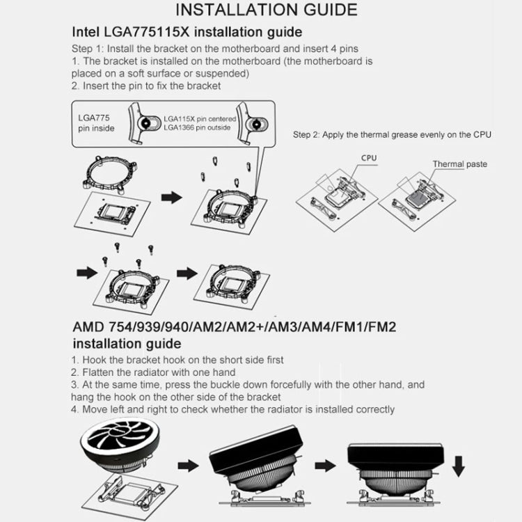 Cooler de CPU COOLMOON para Computador de Secretária com Mudança Automática de Cor Multi-Plataforma Ventoinha Silenciosa, CM-BF-RGB