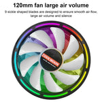 Cooler de CPU COOLMOON para Computador de Secretária com Mudança Automática de Cor Multi-Plataforma Ventoinha Silenciosa, CM-BF-RGB
