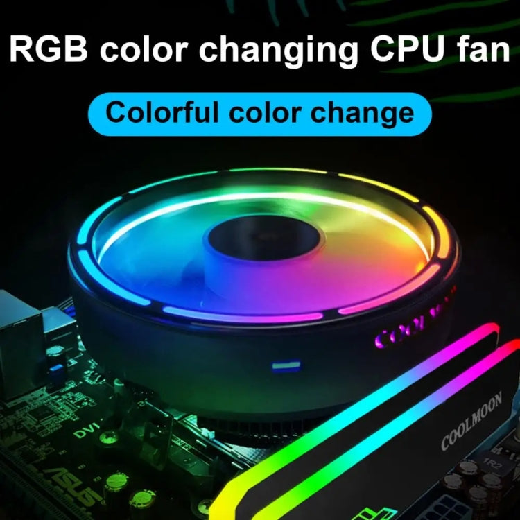 Cooler de CPU COOLMOON para Computador de Secretária com Mudança Automática de Cor Multi-Plataforma Ventoinha Silenciosa, CM-BF-RGB