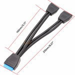 Cabo de Extensão USB3.0 19 Pinos para Placa-Mãe de Computador, 21cm 19 Pinos