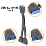 Cabo de Extensão USB3.0 19 Pinos para Placa-Mãe de Computador, 21cm 19 Pinos