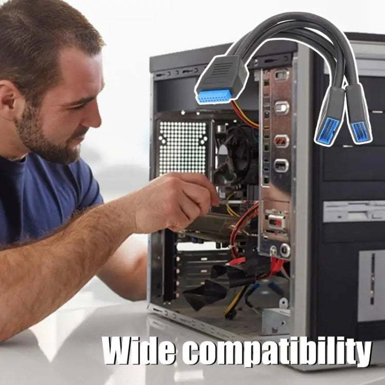 Cabo de Extensão USB3.0 19 Pinos para Placa-Mãe de Computador, 21cm 19 Pinos