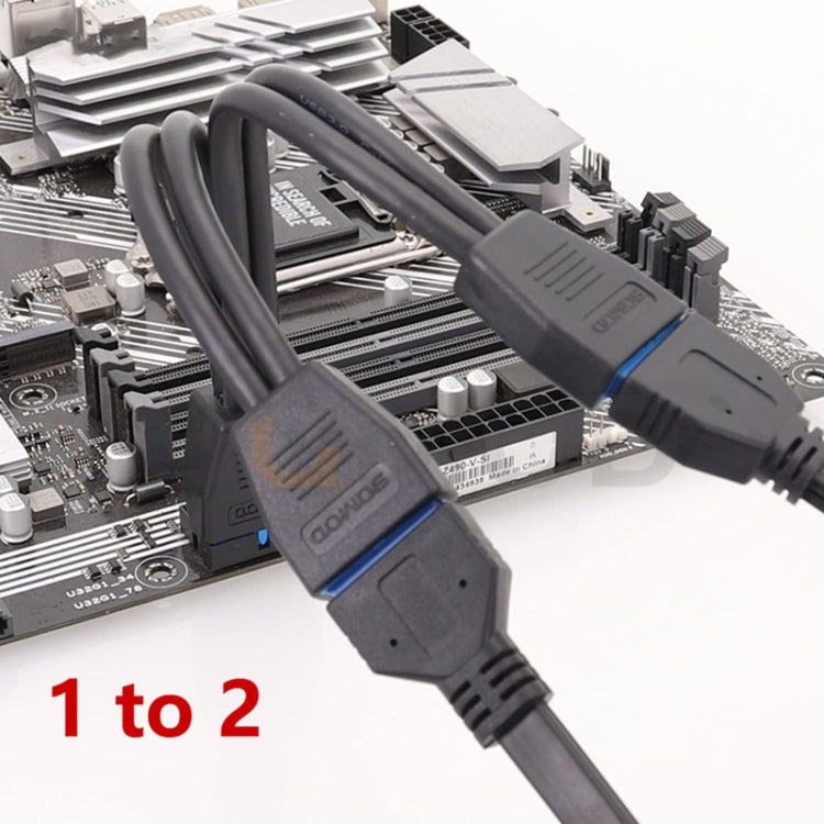 Cabo de Extensão USB3.0 19 Pinos para Placa-Mãe de Computador, 21cm 19 Pinos