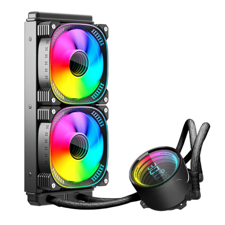 Cooler de CPU com Arrefecimento Líquido Integrado COOLMOON CM-YM-240T Edição Digital ARGB com Lente e Display de Temperatura, CM-YM-240T