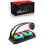 Cooler de CPU com Arrefecimento Líquido Integrado COOLMOON CM-YM-240T Edição Digital ARGB com Lente e Display de Temperatura, CM-YM-240T