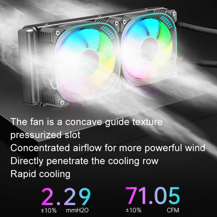 Cooler de CPU com Arrefecimento Líquido Integrado COOLMOON CM-YM-240T Edição Digital ARGB com Lente e Display de Temperatura, CM-YM-240T
