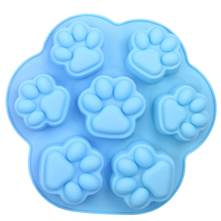 Molde de Silicone para Bolo com 7 Células de Patas de Gato Pequenas e Grandes, Moldes para Sabonete Artesanal DIY com Óleo Essencial, Rosa, Azul Claro