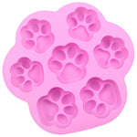 Molde de Silicone para Bolo com 7 Células de Patas de Gato Pequenas e Grandes, Moldes para Sabonete Artesanal DIY com Óleo Essencial, Rosa, Azul Claro