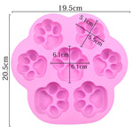 Molde de Silicone para Bolo com 7 Células de Patas de Gato Pequenas e Grandes, Moldes para Sabonete Artesanal DIY com Óleo Essencial, Rosa, Azul Claro