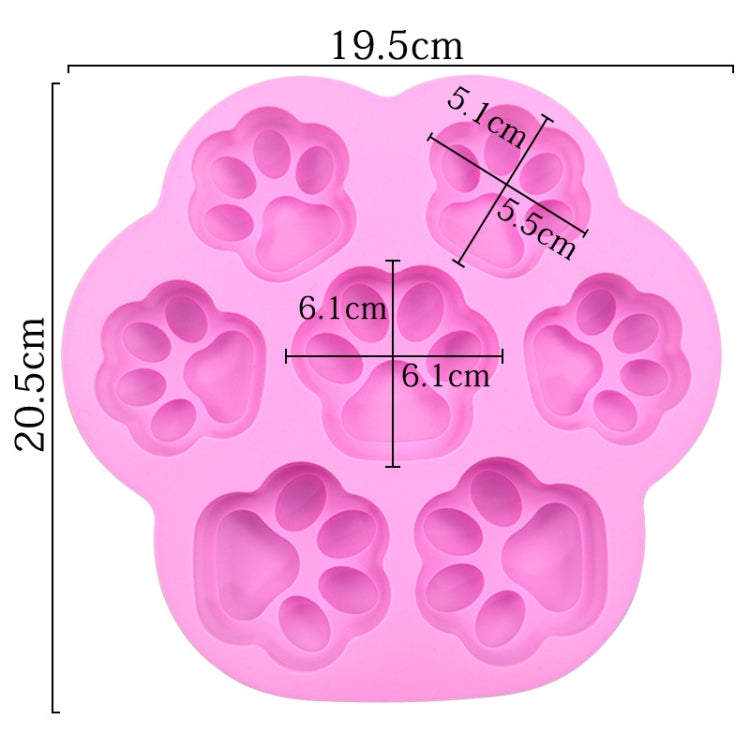 Molde de Silicone para Bolo com 7 Células de Patas de Gato Pequenas e Grandes, Moldes para Sabonete Artesanal DIY com Óleo Essencial, Rosa, Azul Claro