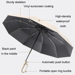 Guarda-chuva Dobrável Automático para Chuva ou Sol Unissexo, Sombrinha, Bege Forward 105cm, Azul Forward 105cm, Cinzento Forward 105cm, Bege Forward 125cm, Azul Forward 125cm, Cinzento Forward 125cm, Bege Reverse 105cm, Azul Reverse 105cm