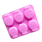 Molde de Silicone para Bolo com 6 Cavidades em Forma de Peixinho, Molde para Sabonete Artesanal, 6 Cavidades em Forma de Peixinho