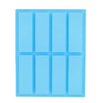 Molde Retangular de Silicone para Sabonete Artesanal com 8 Cavidades, Molde DIY para Aromaterapia, Azul Claro, Roxo, Rosa