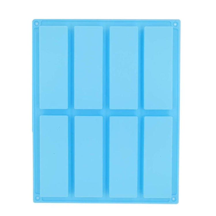 Molde Retangular de Silicone para Sabonete Artesanal com 8 Cavidades, Molde DIY para Aromaterapia, Azul Claro, Roxo, Rosa