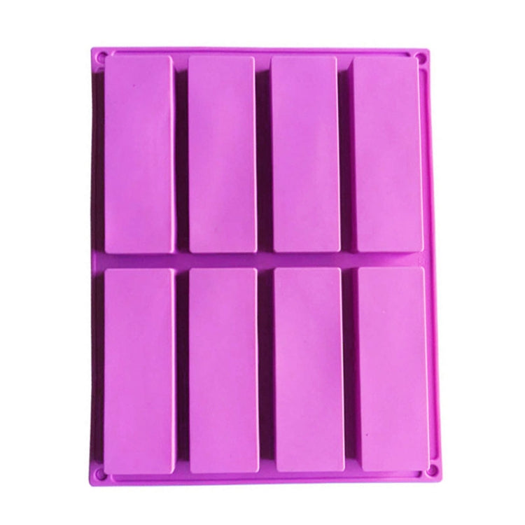 Molde Retangular de Silicone para Sabonete Artesanal com 8 Cavidades, Molde DIY para Aromaterapia, Azul Claro, Roxo, Rosa