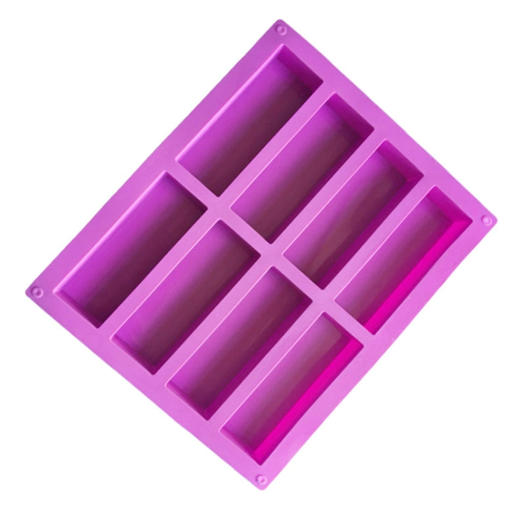 Molde Retangular de Silicone para Sabonete Artesanal com 8 Cavidades, Molde DIY para Aromaterapia, Azul Claro, Roxo, Rosa