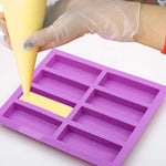 Molde Retangular de Silicone para Sabonete Artesanal com 8 Cavidades, Molde DIY para Aromaterapia, Azul Claro, Roxo, Rosa