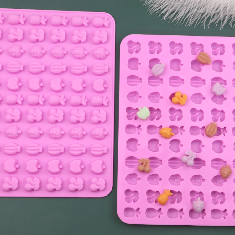 Molde de Silicone para Fudge com 66 Cavidades em Forma de Fruta, Mini Moldes para Doces, 66 Cavidades em Forma de Fruta