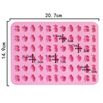 Molde de Silicone para Fudge com 66 Cavidades em Forma de Fruta, Mini Moldes para Doces, 66 Cavidades em Forma de Fruta