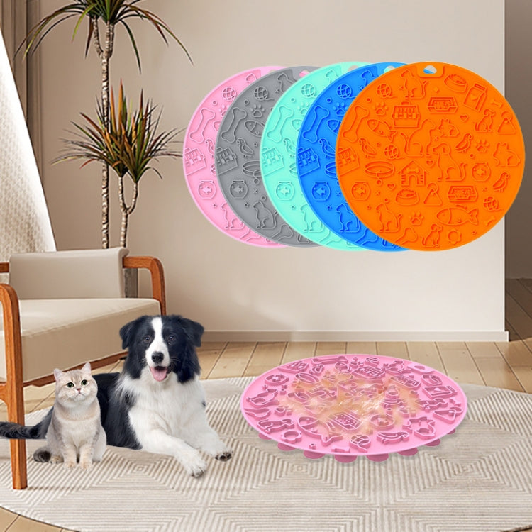Tapete de Lamber para Animais de Estimação de 7 Polegadas com Ventosas Antiderrapantes para Alimentação Lenta de Cães e Gatos, Cinzento, Menta, Azul