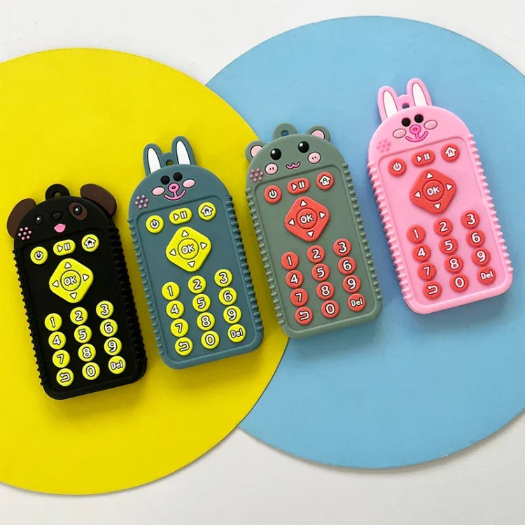Brinquedos de Dentição para Bebé com Controlo Remoto em Silicone Mordedor para Recém-nascidos, Crianças Pequenas e Bebés, Cão Preto, Cão Azul, Cão Verde, Coelho Preto, Coelho Azul, Coelho Verde, Urso Preto, Urso Azul, Urso Verde