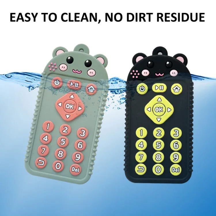 Brinquedos de Dentição para Bebé com Controlo Remoto em Silicone Mordedor para Recém-nascidos, Crianças Pequenas e Bebés, Cão Preto, Cão Azul, Cão Verde, Coelho Preto, Coelho Azul, Coelho Verde, Urso Preto, Urso Azul, Urso Verde