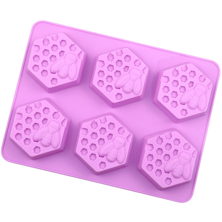 Molde de Silicone para Bolo com 6 Cavidades em Forma de Colmeia, Molde para Sabonete Aromático Artesanal, 6 Cavidades em Forma de Colmeia