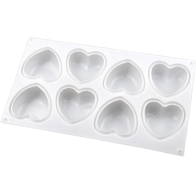 Molde de Silicone para Chocolate em Forma de Coração com 8 Cavidades, Molde para Sabonete Aromático Artesanal, 8 Cavidades em Forma de Coração