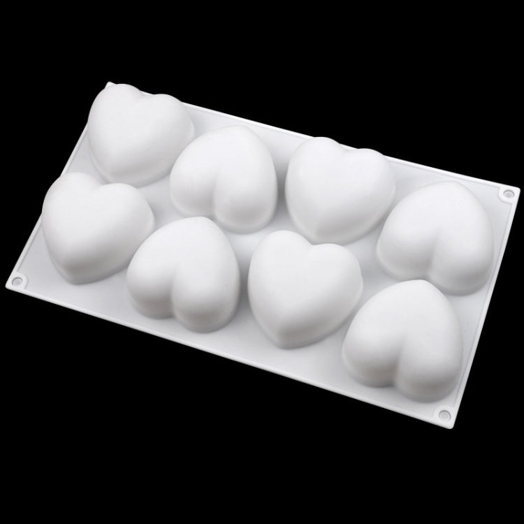 Molde de Silicone para Chocolate em Forma de Coração com 8 Cavidades, Molde para Sabonete Aromático Artesanal, 8 Cavidades em Forma de Coração