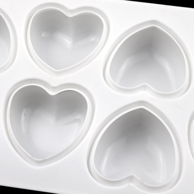 Molde de Silicone para Chocolate em Forma de Coração com 8 Cavidades, Molde para Sabonete Aromático Artesanal, 8 Cavidades em Forma de Coração