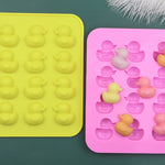 Molde de Silicone para Chocolate em Forma de Pato Amarelo Fofo, Molde para Cera de Laca de Fogo, Pato Amarelo