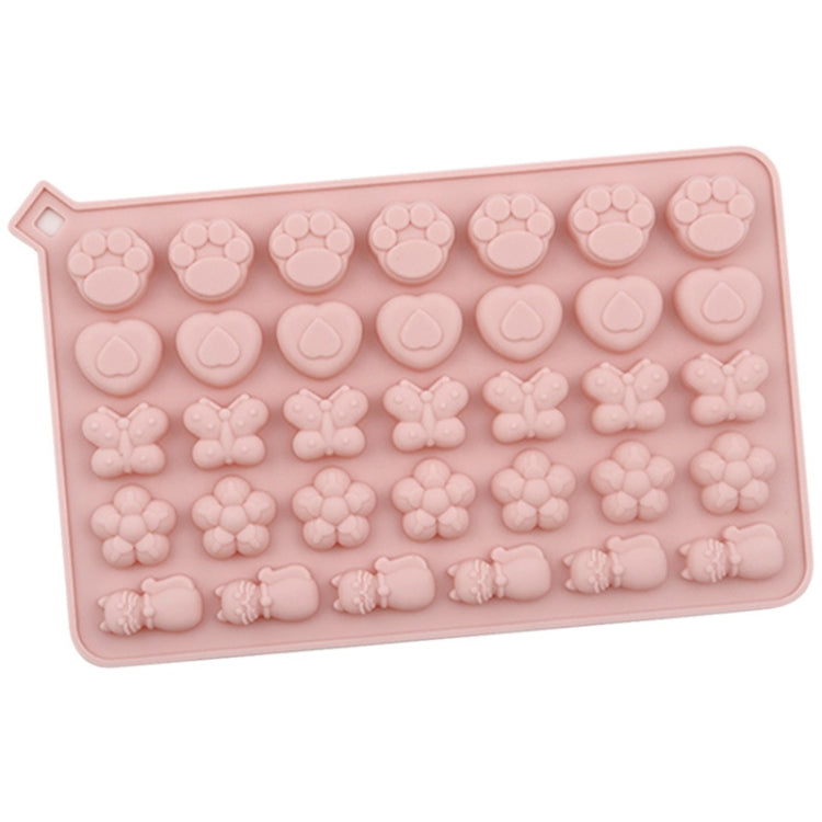 Molde de Silicone para Decoração de Bolachas e Doces com 34 Cavidades Gatos, Borboletas e Flores, 34 Cavidades Gatos Borboletas Flores