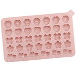 Molde de Silicone para Decoração de Bolachas e Doces com 34 Cavidades Gatos, Borboletas e Flores, 34 Cavidades Gatos Borboletas Flores