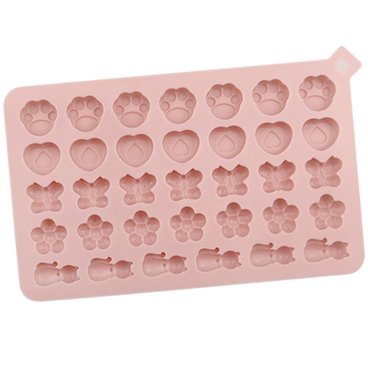 Molde de Silicone para Decoração de Bolachas e Doces com 34 Cavidades Gatos, Borboletas e Flores, 34 Cavidades Gatos Borboletas Flores