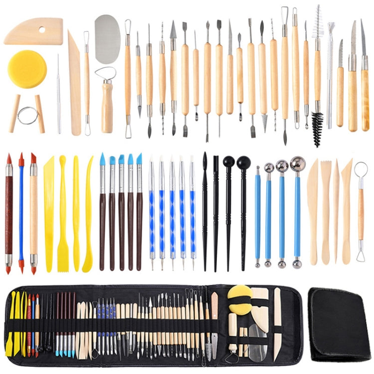 Kit de Ferramentas para Modelagem de Argila 61 em 1 para Cerâmica DIY, Escultura de Argila para Artesanato, Cozedura, Entalhe, 61 em 1