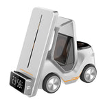 Relógio de Mesa em Forma de Carro T20 5 em 1 com Carregador Sem Fios e Luz Ambiente, Branco, Cinzento, Amarelo, Laranja